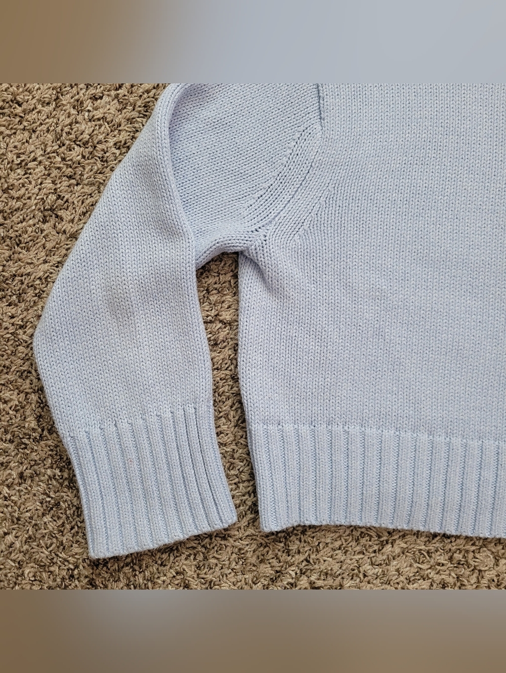 J. Crew Rollneck Sweater Light Sky Blue 100% Cotton BV409 Size Small - Picture 3 of 8